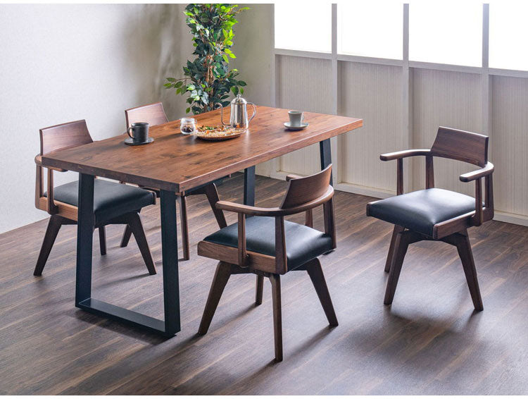 ダイニングテーブル 単品 幅150cm ウォールナット 大川家具 ブラウン ブラック ナチュラル 4人掛け 家族 リビング テーブル ダイニング おしゃれ 北欧 モダン 食卓 テーブル ジャパンディ 天然木(代引不可)