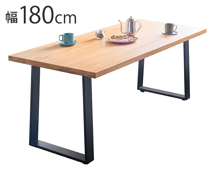ダイニングテーブル 単品 幅180cm オーク無垢 大川家具 ナチュラル ブラック ナチュラル 4人掛け 家族 リビング テーブル ダイニング おしゃれ 北欧 モダン 食卓 テーブル ジャパンディ 天然木(代引不可)
