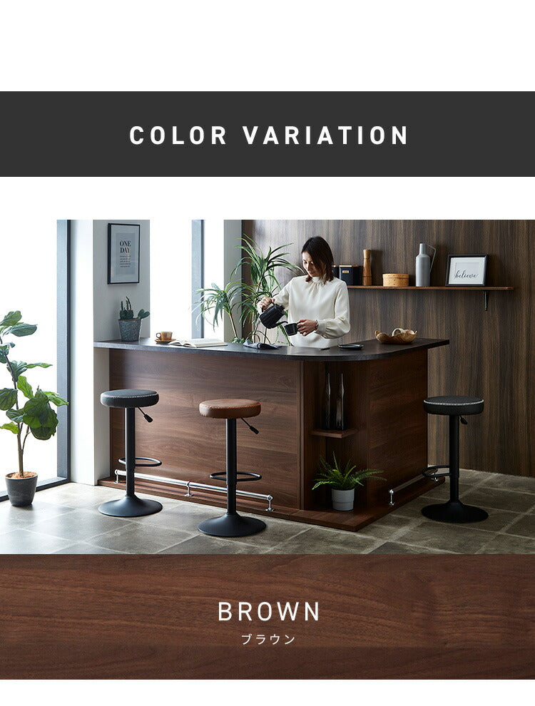 バーカウンター セット 幅90 幅120 L字 石目調 木目 国産 モダン カウンター カウンターテーブル ブラウンナチュラル グレー キッチン 収納 大容量 ハイカウンター(代引不可)