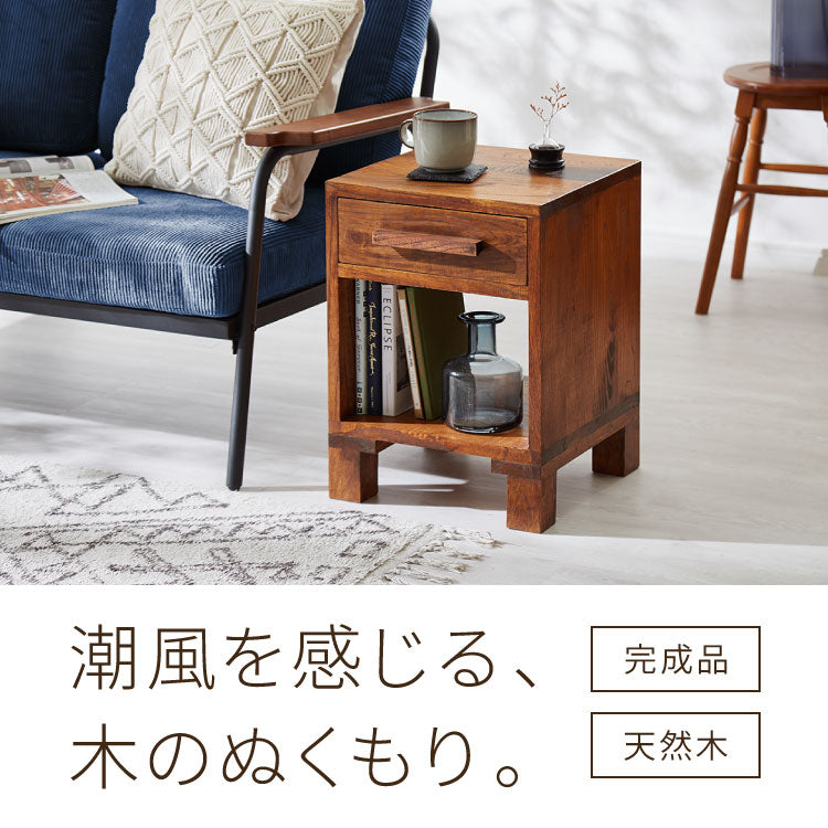 サイドテーブル 西海岸風 幅35cm テーブル ソファテーブル パソコンテーブル 北欧 おしゃれ 木製 ベッド ナイトテーブル 引き出し収納 コンパクト 省スペース オシャレ お洒落 かわいい 可愛い 新生活(代引不可)