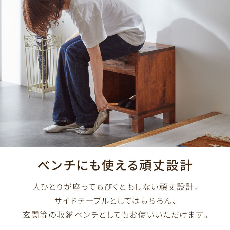 サイドテーブル 西海岸風 幅35cm テーブル ソファテーブル パソコンテーブル 北欧 おしゃれ 木製 ベッド ナイトテーブル 引き出し収納 コンパクト 省スペース オシャレ お洒落 かわいい 可愛い 新生活(代引不可)