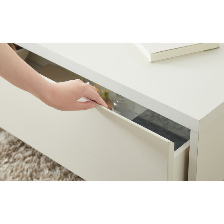 センターテーブル 幅90cm 日本製 国産家具 大川家具 完成品 ホワイト グレージュ 大容量 リビング ローテーブル リビングテーブル 収納 引き出し おしゃれ ナチュラル モダン インテリア ローデスク(代引不可)