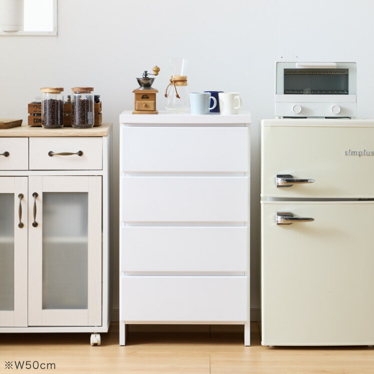 ランドリー収納 完成品 国産 幅55cm 薄型 ロータイプ 収納 隙間収納 ランドリーラック ストッパー付き引き出し オープン棚板 耐震ダボ チェスト 省スペース 隙間 大川家具(代引不可)