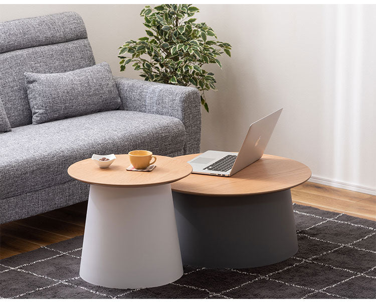 テーブル ラウンドテーブル 丸 ポリプロピレン サイドテーブル センターテーブル ナイトテーブル 室内 おしゃれ ホワイト グレー シンプル 異素材(代引不可)