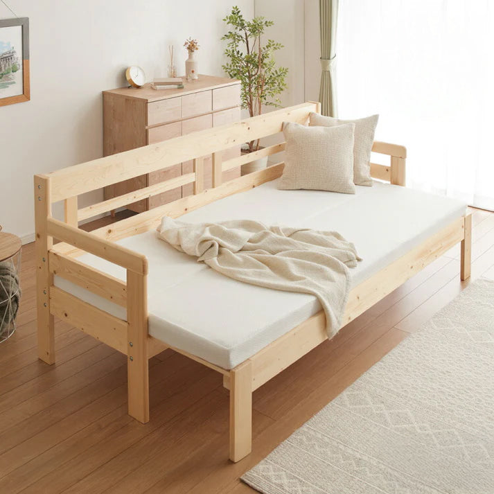 天然木 すのこ ソファベッド コンパクト マットレス付き ソファー