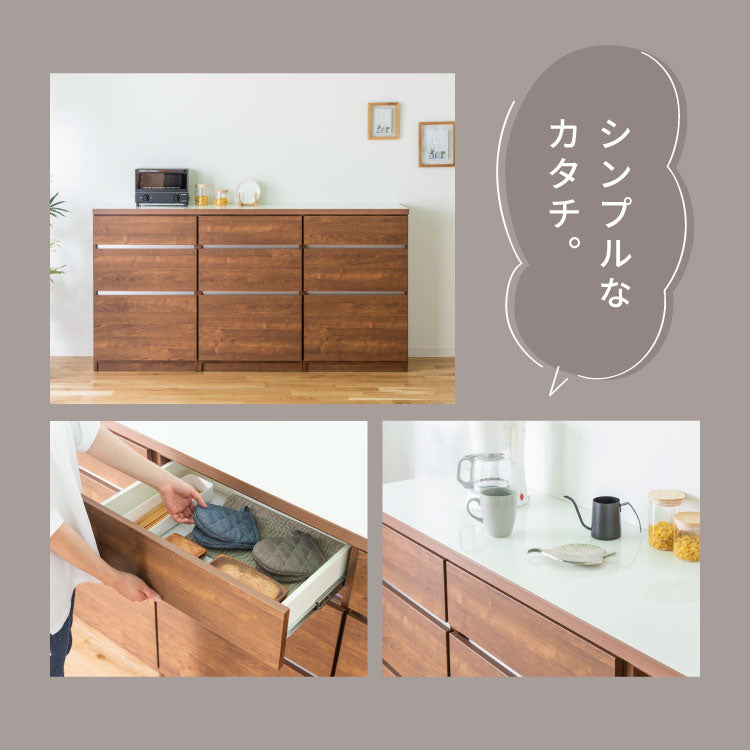 キッチンカウンター 180 幅180 高さ93 引き出し9杯 オープンスライド 完成品 国産 開梱設置無料 日本製 レンジ台 カウンター テーブル 食器棚 キッチンボード 引き出し(代引不可)【送料無料】