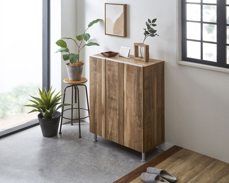 シューズボックス ロータイプ 幅75cm 【国産 大川家具 完成品】 シューズラック 靴収納 靴箱 完成品 下駄箱 玄関収納 シューズラック ラック 収納家具 玄関 シューズBOX 日本製(代引不可)