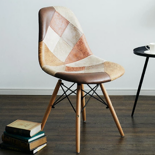 イームズチェア デザイナーズ シェルチェア パッチワーク 布張り ダイニングチェア おしゃれ かわいい カフェ風 椅子 イス チェアー ファブリック 北欧(代引不可)