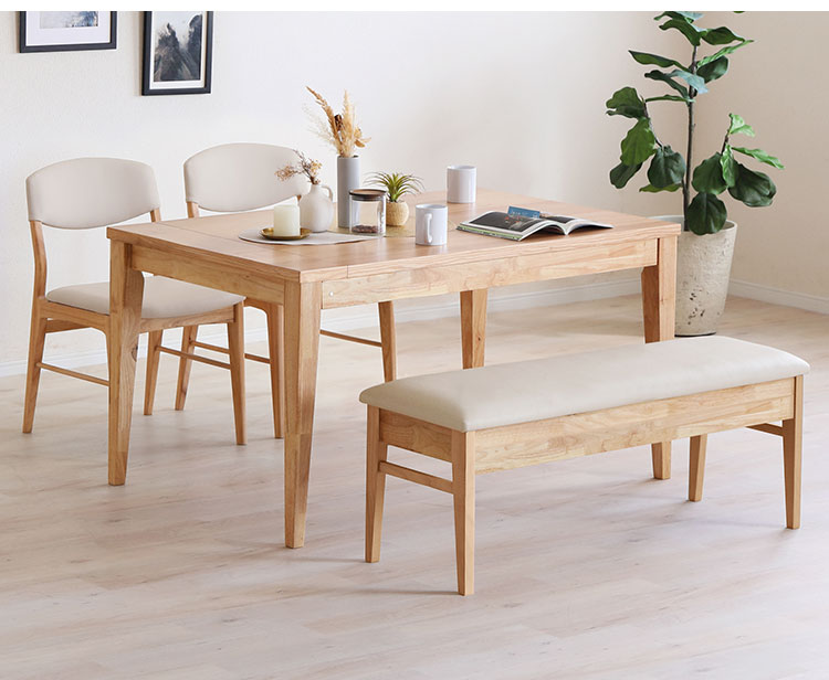 ENIF ダイニングベンチ 伸長式 幅115-140cm ベンチ 単品 長椅子 食卓 リビング ダイニングチェア おしゃれ 椅子 木製 ダイニング いす イス 北欧 インテリア ジャパンディ(代引不可)