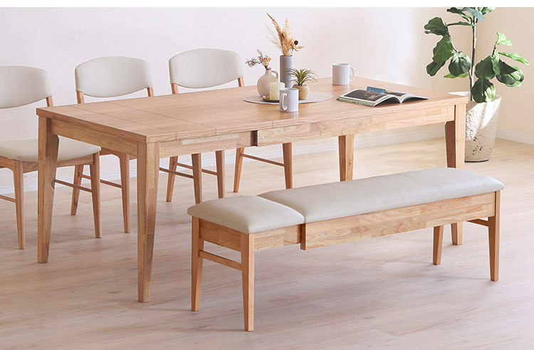ENIF ダイニングテーブル 伸長式 テーブル 幅130-180cm 単品 4人掛け 6人掛け リビング テーブル ダイニング 木製 おしゃれ 北欧 モダン 食卓 テーブル 天然木 インテリア(代引不可)