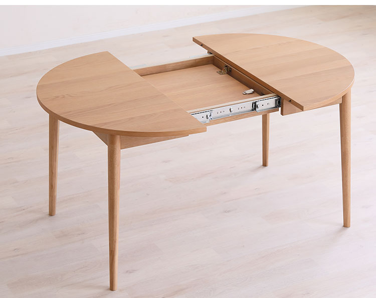 LOVLO ダイニングテーブル 単品 伸長式 テーブル 幅100-140cm リビング テーブル ダイニング 木製 机 おしゃれ 北欧 モダン 食卓 テーブル 天然木 インテリア ジャパンディ(代引不可)