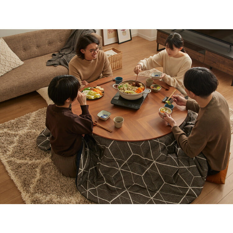 こたつテーブル こたつ布団 2点セット 円形 省エネ 節電 サークル 季節家電 高さ調節可能 掛布団 コタツ 炬燵 冬 円卓 炬燵テーブル ローテーブル リビング ダイニング 丸(代引不可)