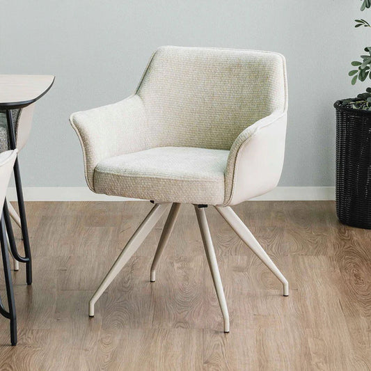 ダイニングチェア 回転式 椅子 チェア おしゃれ 食卓椅子 イス 単品 オートリターン 北欧 モダン シンプル エレガント 高級感 肘付き ダイニングチェアー いす 布地 ファブリック 合成皮革 PUレザー(代引不可)