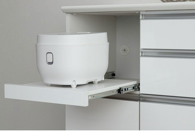 食器棚 幅120cm 完成品 120 キッチンカウンター 日本製 国産 大川家具 カウンター レンジ台 家電収納 モイス MOISS キッチンボード 石目調 ホワイト 木目調 ソフトクローズ 収納 キッチン収納(代引不可)
