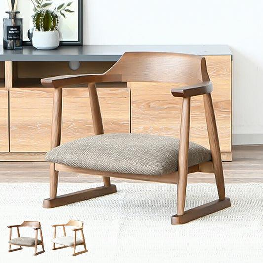 ダイニングチェア 1脚 ローダイニングチェア ローチェア 肘付き ゆったり 低め ブラウン ナチュラル 無垢 北欧 おしゃれ カフェ シンプル モダン 完成品 ブラウン ナチュラル(代引不可)