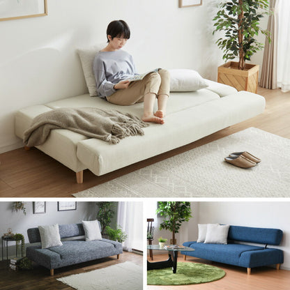 ソファベッド ソファーベッド 3人掛け 幅190 完成品 開梱設置無料 3P ファブリック ソファ sofa リクライニング ブラウン ブルー グレー ボンネルコイル フロアソファ(代引不可)