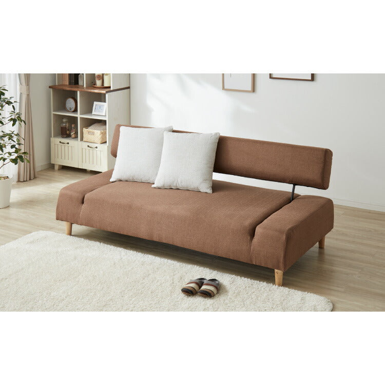 ソファベッド ソファーベッド 3人掛け 幅190 完成品 開梱設置無料 3P ファブリック ソファ sofa リクライニング ブラウン ブルー グレー ボンネルコイル フロアソファ(代引不可)