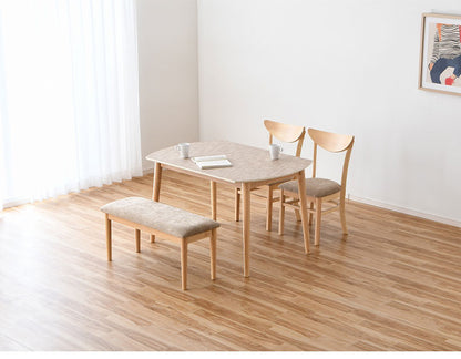 ダイニングセット 幅120cm チェア2脚 ベンチ セット 4人掛け メラミン 背もたれなし 椅子 北欧 カフェ風 撥水 耐熱 傷に強い 熱に強い 食卓テーブルセット 北欧 モダン(代引不可)