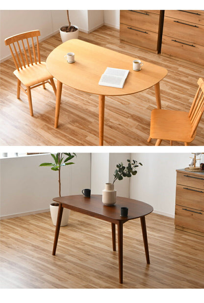 ダイニングテーブル 半円 130cm おしゃれ 北欧 簡単組み立て 木製 オーク 天然木 突板 省スペース カフェ 2人 3人 4人 壁付け テーブル ダイニング 楕円 曲線 モダン ナチュラル シンプル リビング (代引不可)
