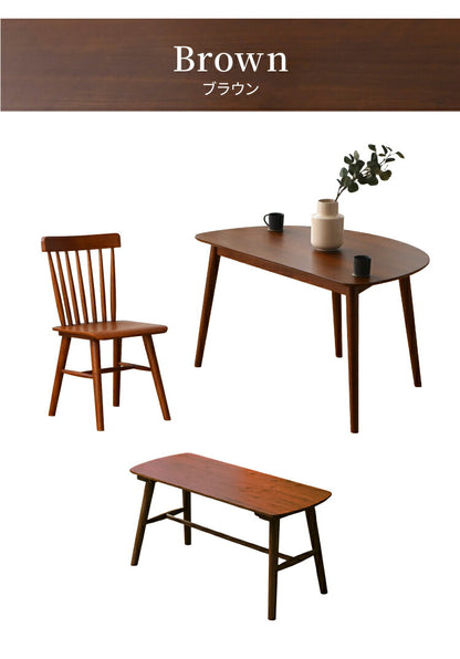 ダイニングテーブルセット 4点 4人用 半円 130cm ベンチ チェア2脚 おしゃれ 北欧 木製 オーク 無垢 ダイニングセット ダイニングテーブル チェア 椅子 壁付け カフェ モダン 組立簡単 インテリア(代引不可)
