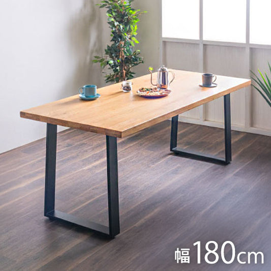ダイニングテーブル 単品 幅180cm オーク無垢 大川家具 ナチュラル ブラック ナチュラル 4人掛け 家族 リビング テーブル ダイニング おしゃれ 北欧 モダン 食卓 テーブル ジャパンディ 天然木(代引不可)