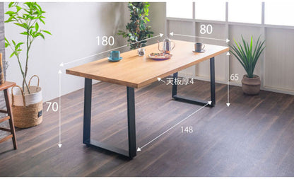 ダイニングテーブル 単品 幅180cm オーク無垢 大川家具 ナチュラル ブラック ナチュラル 4人掛け 家族 リビング テーブル ダイニング おしゃれ 北欧 モダン 食卓 テーブル ジャパンディ 天然木(代引不可)