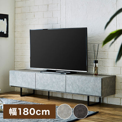 テレビ台 幅180 奥行40 高さ40 完成品 セラミック調 グレー ブラウン 脚付きテレビ台 ローボード テレビボード TV台 TVボード(代引不可)