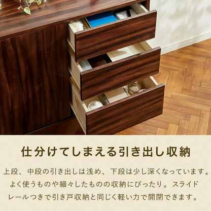 リビングボード 幅80cm サイドボード キャビネット モンキーポッド シェルフ 棚 ローボード テレビ台 モンキーポッド材 天然木 木製 ミッドセンチュリー レトロ モダン 北欧 北欧モダン ヴィンテージ(代引不可)
