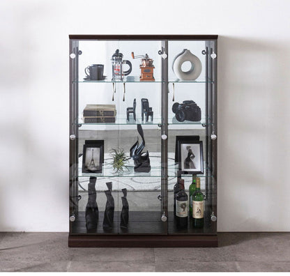 エステ90 コレクションラック 完成品 幅90cm 高さ128cm 奥行25cm フィギュアケース コレクションケース ガラスケース ショーケース コレクションボード 飾り棚 ガラス棚 ディスプレイラック(代引不可)