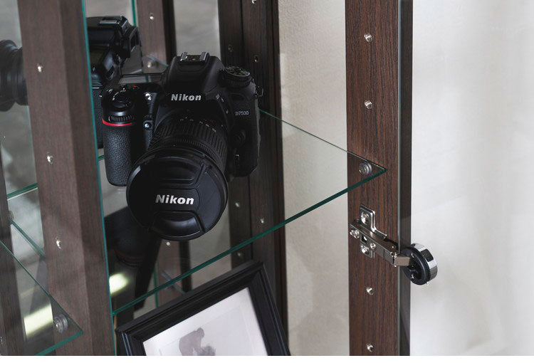 エステ90 コレクションラック 完成品 幅90cm 高さ128cm 奥行25cm フィギュアケース コレクションケース ガラスケース ショーケース コレクションボード 飾り棚 ガラス棚 ディスプレイラック(代引不可)