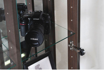 エステ90 コレクションラック 完成品 幅90cm 高さ128cm 奥行25cm フィギュアケース コレクションケース ガラスケース ショーケース コレクションボード 飾り棚 ガラス棚 ディスプレイラック(代引不可)