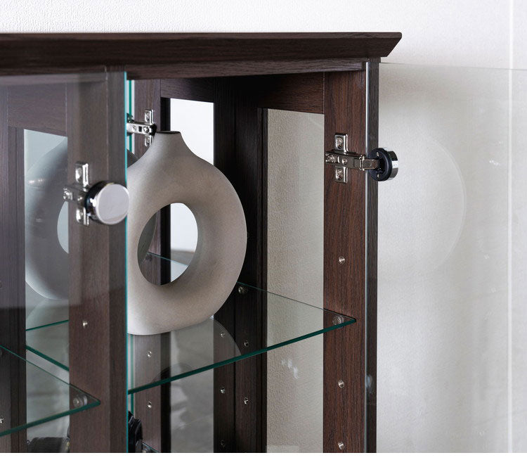 エステ90 コレクションラック 完成品 幅90cm 高さ128cm 奥行25cm フィギュアケース コレクションケース ガラスケース ショーケース コレクションボード 飾り棚 ガラス棚 ディスプレイラック(代引不可)