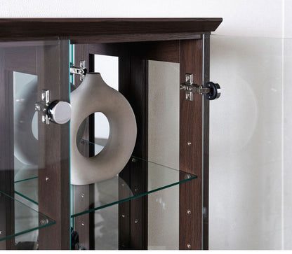 エステ90 コレクションラック 完成品 幅90cm 高さ128cm 奥行25cm フィギュアケース コレクションケース ガラスケース ショーケース コレクションボード 飾り棚 ガラス棚 ディスプレイラック(代引不可)