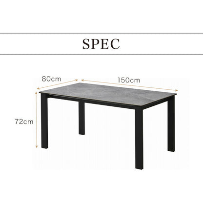 セラミック ダイニングテーブル 単品 幅150 4人掛け 大理石調 リビング テーブル ダイニング 耐水 耐熱 白 鏡面 傷がつきにくい おしゃれ 北欧 モダン(代引不可)