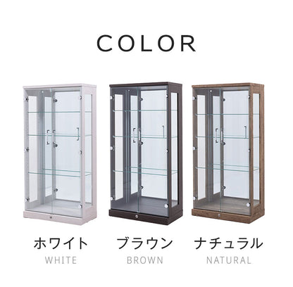 オリーブ65ロータイプ コレクションラック 縦型ホワイトライト付タイプ 完成品 幅64cm 高さ129cm 奥行33cm フィギュア コレクションケース ガラスケース ショーケース コレクションボード ガラス棚(代引不可)