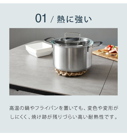 セラミック ダイニングテーブル 単品 伸縮 幅160~幅200 4人掛け 6人掛け 石目調 ウォールナット 伸縮テーブル 伸長式 ダイニング 耐水 耐熱 白 鏡面 傷がつきにくい(代引不可)