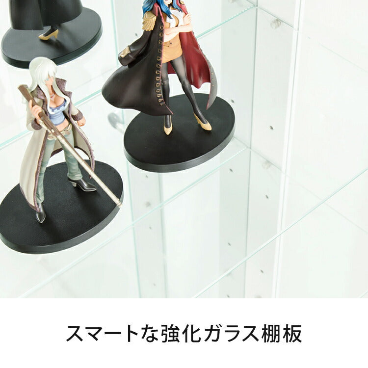 サラ60 ハイタイプ コレクションラック フィギュアケース コレクションケース コレクションボード 幅60cm 高さ180cm 奥行30cm 木製 ホワイト ブラック ブラウン ガラス棚 飾り棚 キュリオケース（代引不可）