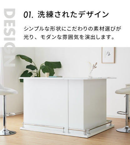 バーカウンター テーブル L字 日本製 完成品 高さ97 カウンターテーブル バーテーブル カウンター下収納 開梱設置無料 キッチン 収納 (代引不可)