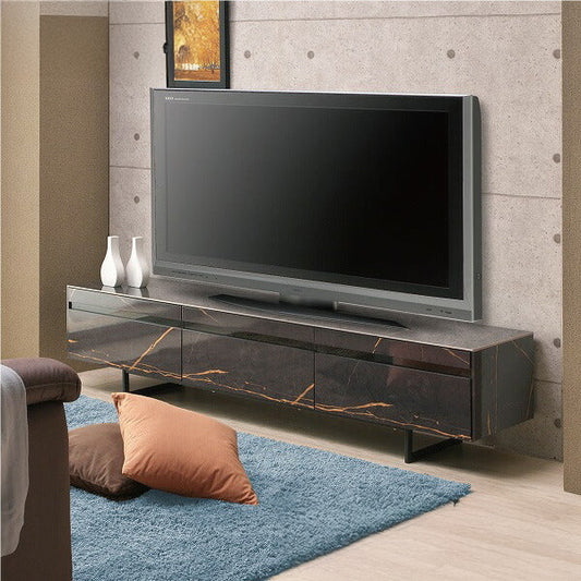 テレビ台 テレビボード 幅160 完成品 セラミック天板 鏡面 大理石調 ガラス ストーン柄 TV台 TVボード ローボード 白 ホワイト モノトーン 韓国インテリア おしゃれ(代引不可)