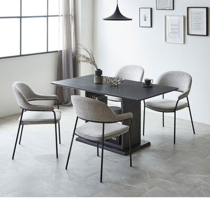 セラミックテーブル 140 ダイニングテーブル 収納棚付き 4人用 モダン セラミック天板 収納 ラック 食卓 作業台 デスク 傷防止 耐久性 モノトーン ダークグレー ライトグレー インテリア 片づけ(代引不可)