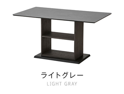 セラミックテーブル 140 ダイニングテーブル 収納棚付き 4人用 モダン セラミック天板 収納 ラック 食卓 作業台 デスク 傷防止 耐久性 モノトーン ダークグレー ライトグレー インテリア 片づけ(代引不可)