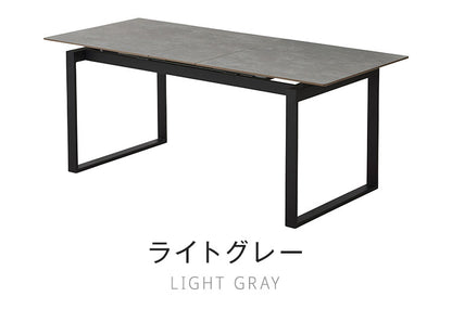 ダイニングテーブル 伸長式 セラミック 天板 150cm 180cm 4人 6人掛け 単品 伸縮 ダイニング テーブル セラミックテーブル 食卓 傷に強い 汚れに強い 耐熱 大理石調 モダン アイアン脚 グレー(代引不可)