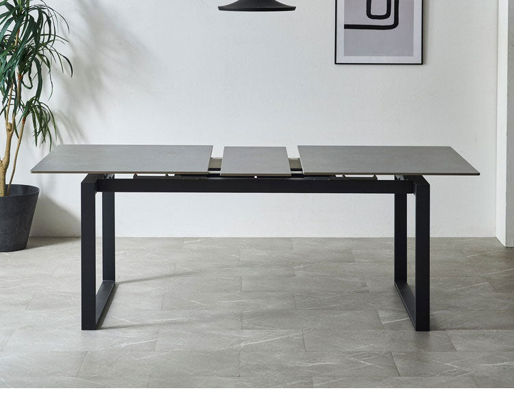 ダイニングテーブルセット 5点 4人掛け 伸長式 150cm 180cm 【開梱設置付き】 セラミックテーブル 伸縮 チェア4脚 ダイニングチェア 伸長式ダイニングセット ブークレ調 モダン おしゃれ 耐熱(代引不可)