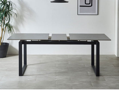 ダイニングテーブルセット 5点 4人掛け 伸長式 150cm 180cm 【開梱設置付き】 セラミックテーブル 伸縮 チェア4脚 ダイニングチェア 伸長式ダイニングセット ブークレ調 モダン おしゃれ 耐熱(代引不可)