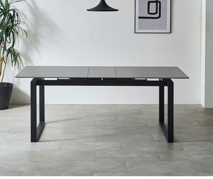 ダイニングテーブルセット 5点 4人掛け 伸長式 150cm 180cm 【開梱設置付き】 セラミックテーブル 伸縮 チェア4脚 ダイニングチェア 伸長式ダイニングセット ブークレ調 モダン おしゃれ 耐熱(代引不可)