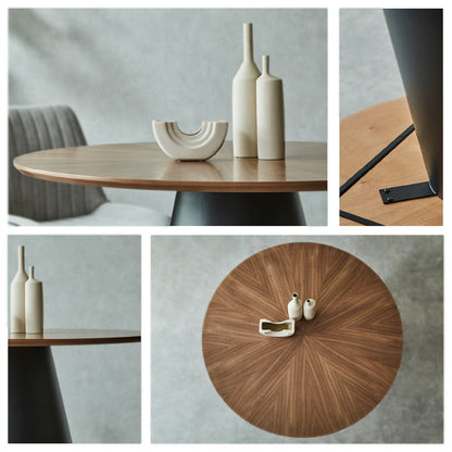 ダイニングテーブル クルーガー 幅120cm 円形 丸型 正方形 オーク ウォールナット 突板 コンクリート調 4人掛け アイアン脚 デザインテーブル モダン スタイリッシュ おしゃれ カフェ風 食卓 作業台(代引不可)