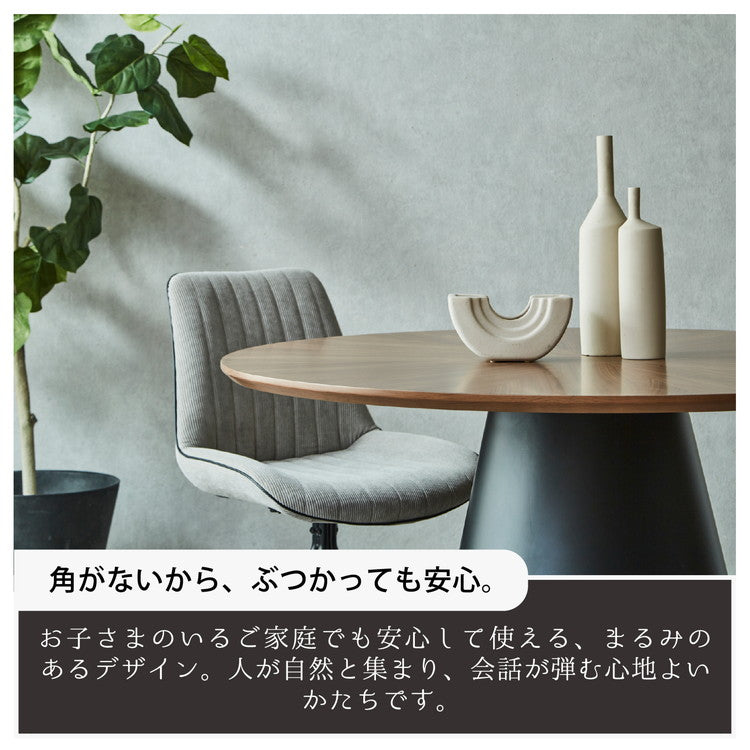 ダイニングテーブル クルーガー 幅120cm 円形 丸型 正方形 オーク ウォールナット 突板 コンクリート調 4人掛け アイアン脚 デザインテーブル モダン スタイリッシュ おしゃれ カフェ風 食卓 作業台(代引不可)