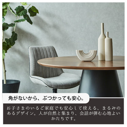 ダイニングテーブル クルーガー 幅120cm 円形 丸型 正方形 オーク ウォールナット 突板 コンクリート調 4人掛け アイアン脚 デザインテーブル モダン スタイリッシュ おしゃれ カフェ風 食卓 作業台(代引不可)