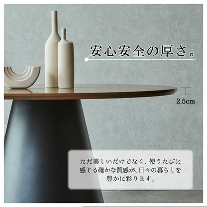 ダイニングテーブル クルーガー 幅120cm 円形 丸型 正方形 オーク ウォールナット 突板 コンクリート調 4人掛け アイアン脚 デザインテーブル モダン スタイリッシュ おしゃれ カフェ風 食卓 作業台(代引不可)