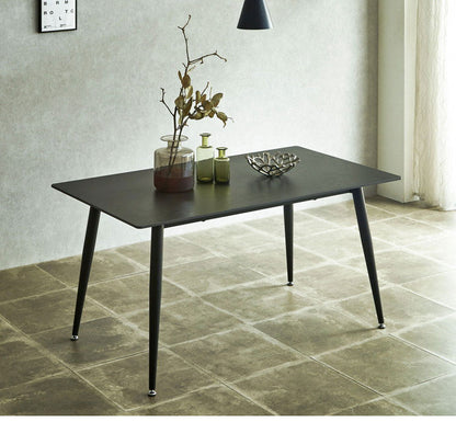 ダイニングセット 5点 4人掛け セラミックテーブル 【開梱設置付き】 140cm幅 チェア 4脚 PUレザー 合成皮革 アイアン脚 モダン スタイリッシュ 耐傷 耐熱 耐汚 石目調 4人用 おしゃれ 食卓セット(代引不可)